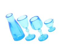 HOMOBABE 4pcs Miniature Wine Cups Realistic Plastic Dollhouse Decor Micro Scene Accessories for Garden Blue Tiny House Display