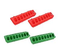HOMOBABE 4Pcs Multi Function Pigeon Feeders Chicken Feeders Durable for Budgerigar Canary Finch Easy Clean for Bird Cages Animals Red Green