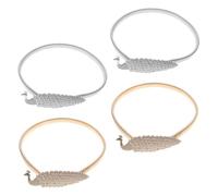 HOMOBABE 4pcs Peacocks Curtain Holdbacks Tiebacks Made of Sturdy Alloy with Adjustable Design, Practical Window Treatment Accessories for Offices and Studios in Golden and Silver