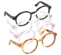 HOMOBABE 4pcs Pet Cat Glasses Lightweight Dog Sunglasses for Pets Cosplay Glasses Transparent and Leopard Print for Daily Wear and Photo Props