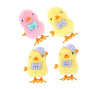 HOMOBABE 4pcs Plush Wind Up Chick Jumping Chicken for Easter Basket Fillers Fun Plush for Boys for Parties and Decorations