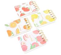 HOMOBABE 4pcs Portable Spiral Notepads with Double-sided Protective Cover, Small Coil Notebooks Made of Paper and Metal, for Classrooms and Offices
