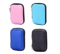 HOMOBABE 4pcs Rectangular Data Cable Storage Bags Nylon Zip Pouches
