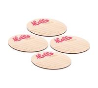 HOMOBABE 4pcs Rustic Wooden Newborn Birth Announcement Sign Welcome Plaque for Nursery Decor Cute Photo Props for Boys and Girls Whimsical Patterns Fine Craftsmanship