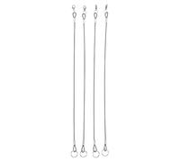 HOMOBABE 4pcs Silver Steel Wire and Pu Lanyard Cable with Clip for Convenient Hanging and High Strength Anti-lost Rope Suitable for Small Trinkets and Jewellery