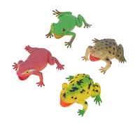 HOMOBABE 4PCS Squeeze Fun Prank Plastic Toad Models with Sound for Adults Lifelike for Parties and Atmosphere Enhancement