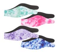 HOMOBABE 4pcs Swim Headbands Adjustable Waterproof Shower Headband Sbr Diving Material Protecting Ears from Water Lovely Printed Design for Men and Women Bathing Swimming