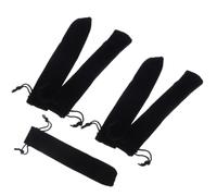 HOMOBABE 5 Piece Flannelette Pen Pouch with Drawstring for Children | Black Lint Storage Bag, Protects Pens, Compact 3x16cm Size, Includes Five Pieces