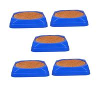 HOMOBABE 5 Sets Plastic Pigeon Nest Bowls with Soft Brown Pads Durable Lightweight Breeding Hatching Bowls for Bird Cage Nesting Easy Clean Supports Natural Incubation Instincts