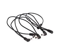 HOMOBABE 5 Way Right Angle Pedal Power Daisy Chain Cable with Spring-loaded Male Jacks and Noise Isolation for Guitar and Bass Effect Pedals on Black Glue Stock Material