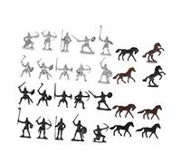 HOMOBABE 56pcs Medieval Soldiers Toy Plastic Craft Toy Soldiers Creative Horses Knights for Boys and Girls