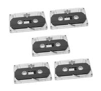 HOMOBABE 5pcs Blank Audio Recording Tapes with Clear Plastic Cases Recordable Cassette Tapes for DIY Projects Teaching Music and Vintage Style Audio Presentations