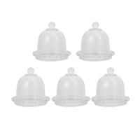 HOMOBABE 5pcs Creative Crystal Glass Dessert Covers Small Cake Covers Easy to Clean Protect from Pets and Insects for Kitchen and Party Use