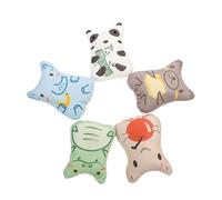 HOMOBABE 5Pcs Interactive Plush Chew Teething Molar Filled with Catnip Fun Animal Shape Pillows Banana Elephant Hungry Snake Honey Bear Apple Person