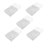 HOMOBABE 5pcs Small Paper Boxes with Window Transparent Frosted Drawer Containers for Packaging for Weddings Birthdays and Celebrations for Cookies Candies and Small