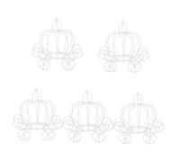 HOMOBABE 5pcs White Iron Pumpkin Carriage Candy Boxes for Weddings Treat Containers Decorative Party Favor Holders Showers and Princess Centerpieces