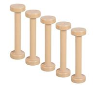 HOMOBABE 5pcs Wooden Sewing Spools for Crafts Hand-Polished Rustic Wood Bobbins 3.78x1.1in Portable Vintage-Inspired Ribbon and Yarn Spools for DIY Sewing Classes and Craft Projects