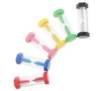 HOMOBABE 6 Pcs Colorful Sand Timer Set Plastic Hourglass Timers for Classroom Games Kitchen Office Decor Lightweight Portable