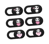 HOMOBABE 6 PCS Webcam Cover for Tablet Laptop Cute Panda Design Easy Installation Durable Privacy Protection for Devices Portable Lens Cover for Enhanced Security