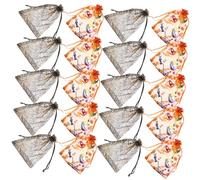 HOMOBABE 60pcs Halloween Candy Drawstring Bags Black Spider Orange Pumpkin Mesh Pouches for Party Favors Treats Snacks Trick Treating at Home School Office