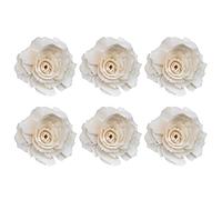 HOMOBABE 6pcs Aroma Rttans Peony Diffused Flowers Reed Diffuser Tools Handmade Natural Straw Paper White Flower Shape Beautiful Safe Fragrance Diffuser for Interior Decoration and