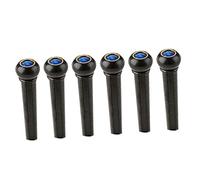 HOMOBABE 6Pcs Black Plastic Guitar Bridge Pins with Blue Cat Eye Stone Inlay Acoustic Guitar String Pegs Replacement Accessories Craftsmanship