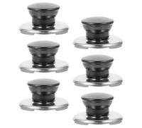 HOMOBABE 6pcs Black Stainless Steel Teapot Lid Handle Replacement for Home Teapot and Water Kettle, Practical Whistle Pan Lid Knob Not Easy to Deform, Sturdy Kitchen Accessory