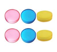 HOMOBABE 6pcs Finger Moistener Sponge for Office and Financial Use, Compact Round Design with Assorted Colours, Sturdy Sponge and Plastic Material, for Counting Cash and Sorting Documents