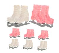 HOMOBABE 8 Pairs Mini Roller Skates for Dolls Four Wheel Ice Skate Craft Accessories for DIY Dollhouse Creative Crafts Balanced Stability and Design