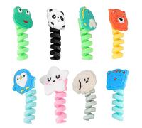 HOMOBABE 8 Pcs Flexible Data Cable Protectors Creative Cracking Organizers for Mobile Phone Charging Cables Durable and Soft Wrappers Random Cartoon Animal Design for Use