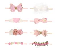 HOMOBABE 8pcs Baby Flower Hairband Bow Headband Newborn Infant Elastic Soft Hair Accessories for Girls