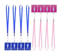 HOMOBABE 8pcs Reusable PVC Bathroom Pass Lanyard with Secure Badge Retention and Metal Breakaway Clip, Suitable for Teachers and Staff in Middle School or Hotel Settings