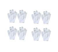 HOMOBABE 8pcs White Nylon Shower Gloves for Children, Gentle Body Scrub Exfoliator with Five Fingers, Easy to Put and Take, Dual-Sided Bathing Gloves for Boy Girl Bath Use