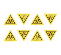 HOMOBABE 8pcs Yellow Laboratory Biosafety Warning Stickers PC Material Lightweight and Convenient to Store Biohazard Risk Decals for Safety Signs in Industrial Settings