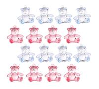 HOMOBABE Acrylic Bear Charms in Pink and Blue DIY Accessories 48pcs Adorable Mini Bear Pendants for Jewelry Making and Craft Projects for Game Props and Micro Landscape Decoration