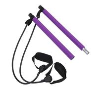 HOMOBABE Adjustable Pilates Fitness Rod with Resistance Bands Compact Yoga Bar for Home Workouts Bodybuilding Stick for Arm Leg and Buttock Toning Portable Purple Exercise Equipment for