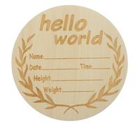 HOMOBABE Adorable Announcement Sign Round Wooden Birth Name Plaque for Newborn Hello Unique Photo Prop for Capturing Special Moments