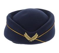 HOMOBABE Airline Attendant Hat for Women Stylish Stewardess Cosplay Hat Lightweight Uniform Accessory for Costume Parties Stage Performances Elegant Decorative Navy Blue