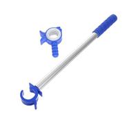HOMOBABE Aluminum Window Opener Pole with Hook Push-pull Rod for Skylights High Windows and Cordless Roller Shades Indoor Outdoor Use with Blue Hook Head