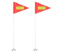 HOMOBABE Bike Safety Flag with Reflective Strips 2pcs Triangle Pvc Material Double Stitched with Reinforced Corners, Adjustable Height Pole for Bicycles and Electric Scooters for Dawn