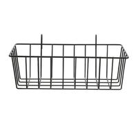 HOMOBABE Black Iron Hanging Storage Wire Basket with Hook for Bathroom and Home Decorating, Space-saving Sturdy Wire Basket Organizer, 12x4x3 Inch Simple Stylish Wall Mounted Shelf
