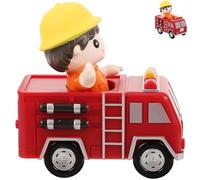 HOMOBABE Boys Birthday Cake Topper Fire Truck Figurine Plastic Cake Ornament Party Decoration