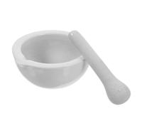 HOMOBABE Ceramic Mortar and Pestle Set for Kitchen Use and Scientific Settings, Sturdy Beige Mini Porcelain Grinding Bowl with Matching Pestle, Corrosion Resistant Medicine Grinder