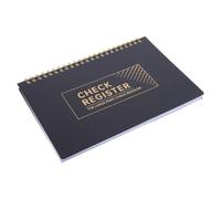 HOMOBABE Checkbook Register for Personal Bank Use 60 Pages, Versatile Design and Premium Durability, Black Colour, Made of Pp, Paper and Metal, for Business and Recording the Go