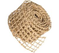 HOMOBABE Checkered Rustic Jute Ribbon with Wire Edge, 3-Yard Hollow Out Decorative Wrapping Ribbon for DIY Crafts, Gardening, and Home Décor