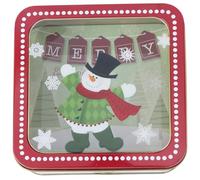 HOMOBABE Christmas Cookie Tin Party Candy Box with Tinplate Material, Portable Gift Packing and Stylish Design, Christmas Decoration and Candy Storage Box for Festive Holiday Use