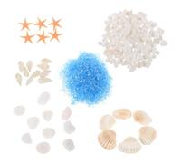 HOMOBABE Creative DIY Sea Glass and Shell Craft Kit with Conch Shells and Sand for Home and Office Decoration Featuring Reliable Ocean Theme Materials for Seashells Crafting
