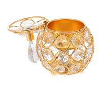 HOMOBABE Creative Iron and Crystal Incense Burner Decor in Golden Finish, Middle East Style Aromatherapy Furnace to Purify The Air and Create A Comfortable Atmosphere, for Home Decoration