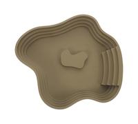 HOMOBABE Deep Turtle Bathing Pool with Ramp, Plastic Reptile Water Dish, Lake Shaped Soak Tub for Reptiles and Frogs, Provides Ample Space for Soaking and Hydration