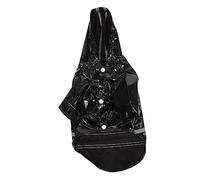 HOMOBABE Dog Reflective Raincoat Hooded Pet Poncho for Small Dogs Lightweight Easy to Wear Stylish Practical Rain Coat for Rainy Days for Outdoor Use Black
